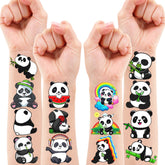 82 PCS Panda Temporary Tattoos Themed Birthday Party Decorations Favors Supplies Decor Bamboo Panda Tattoo Stickers for Kids Girls Boys Cute Gifts School Prizes Reward